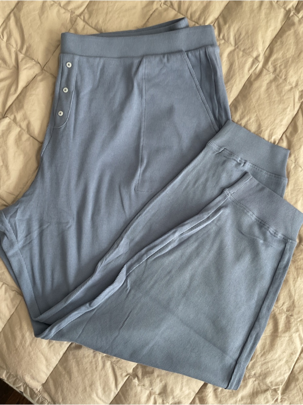 Pact NWT Women's Light Blue Organic Cotton Track Joggers. Size XXL. Super soft.